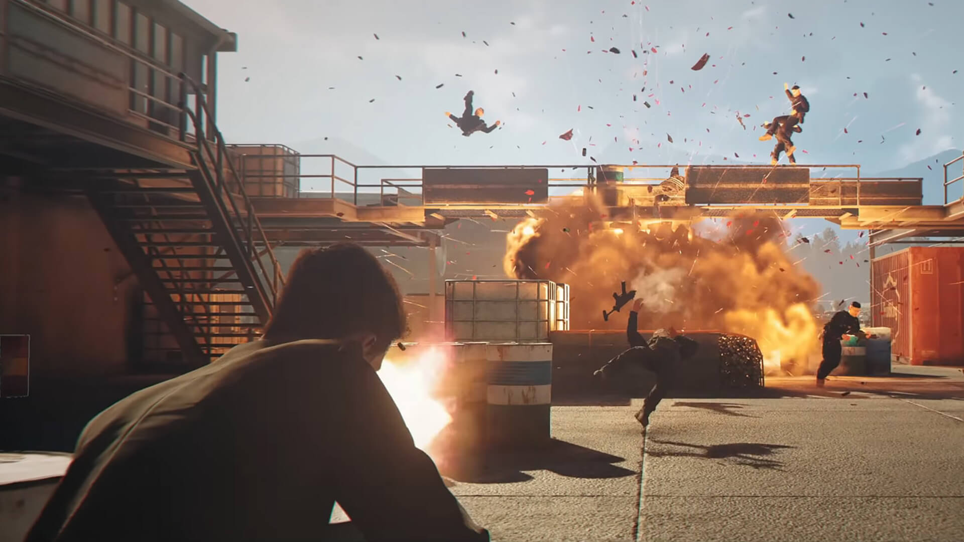 Gameplay screenshot of 007 First Light showing James Bond using a high-tech Q-branch gadget while infiltrating a heavily guarded corporate gala.