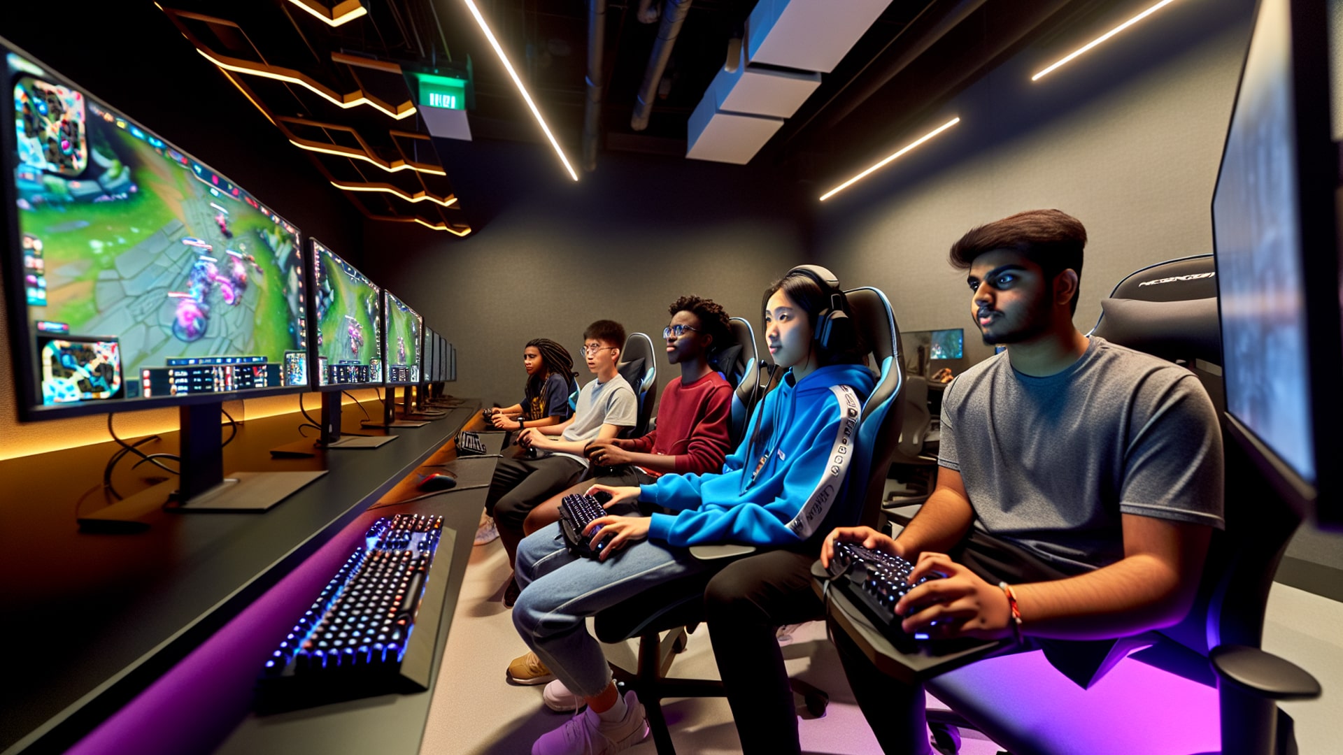 Students at UC Irvine competing in a League of Legends esports match
