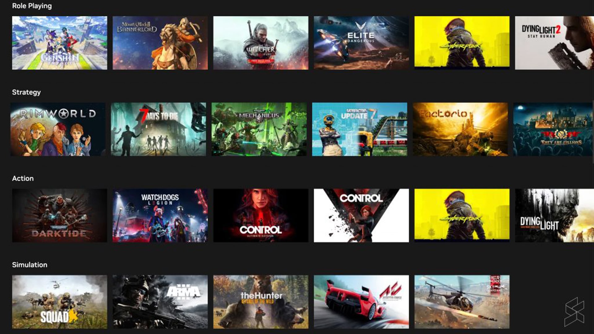 Extensive game library available on GeForce NOW streaming service