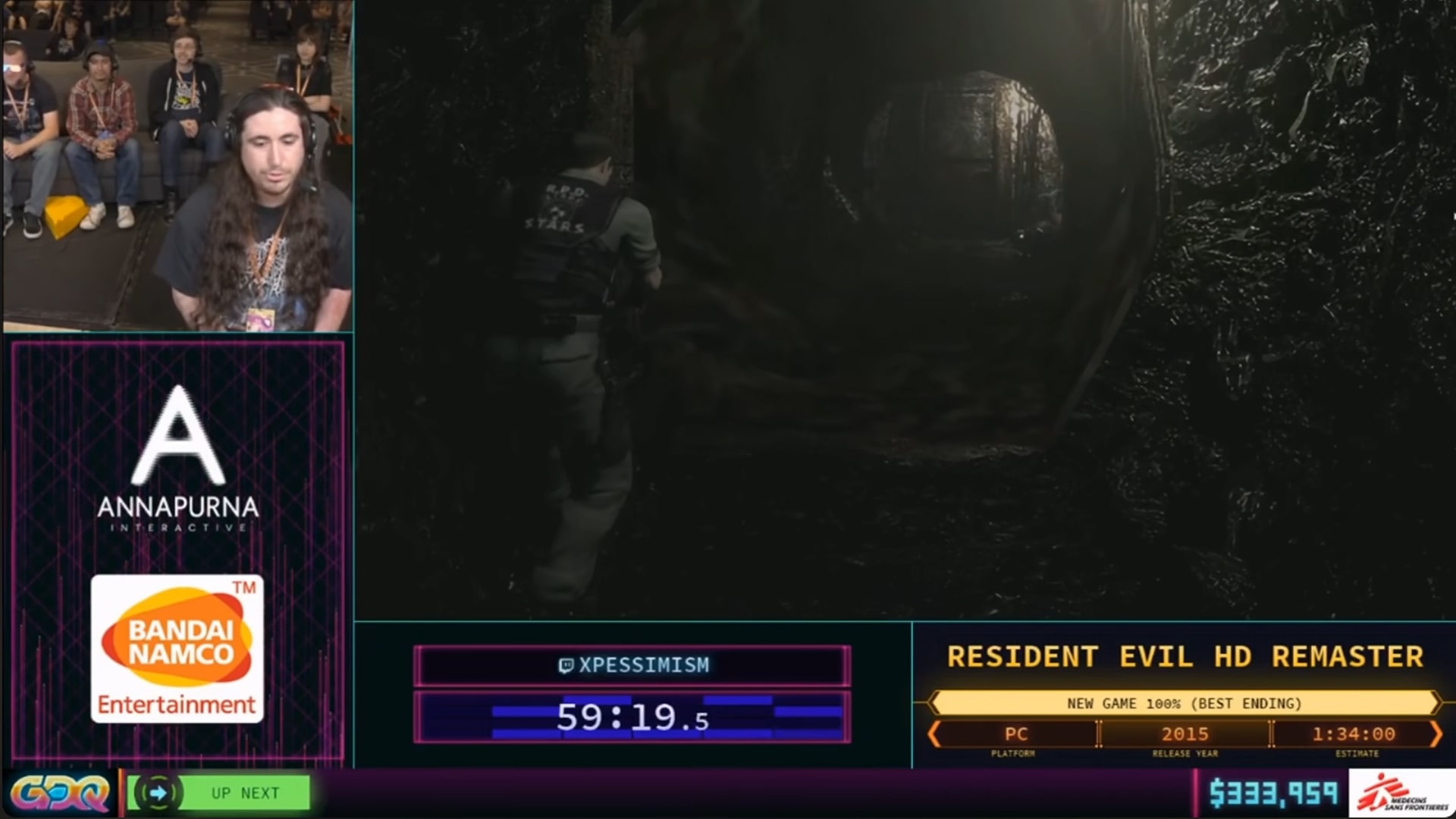 Pessimism, a speedrunner, showcasing a speedrun of Resident Evil at the Games Done Quick 2018 event.