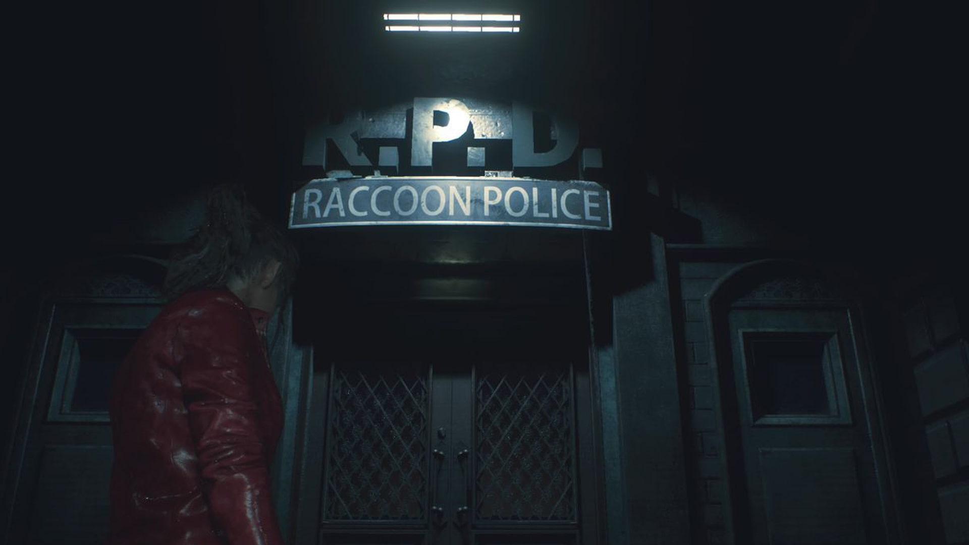 Exterior view of the iconic RPD Police Station from the Resident Evil 2 Remake