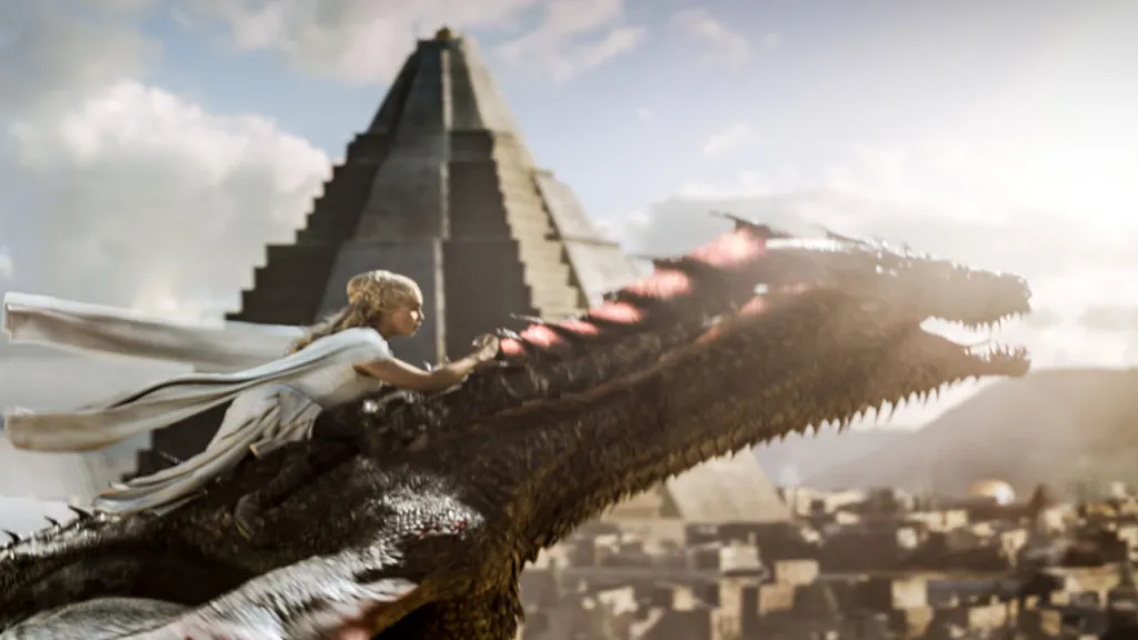 Image from Game of Thrones showing 'The Dragon Takes Flight'