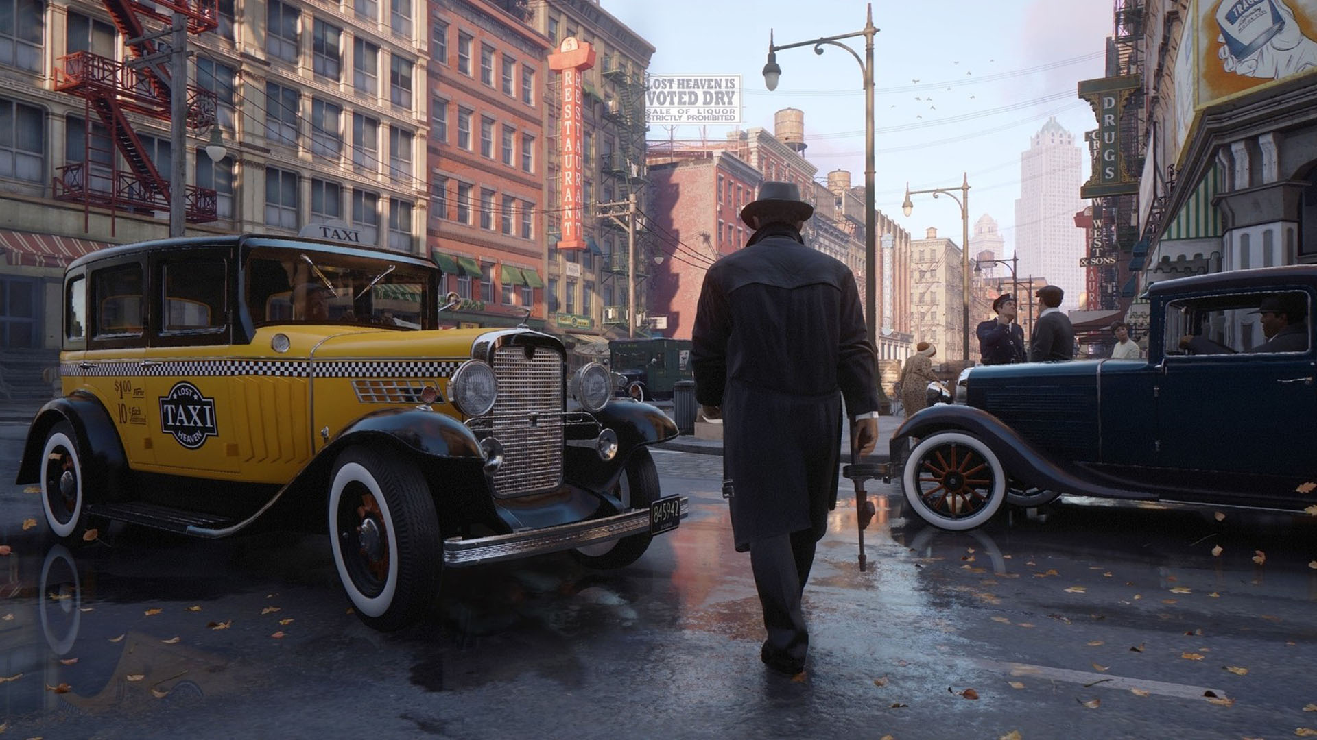 Scene from Mafia: Definitive Edition, highlighting the enhanced graphics and detailed environment of the remake