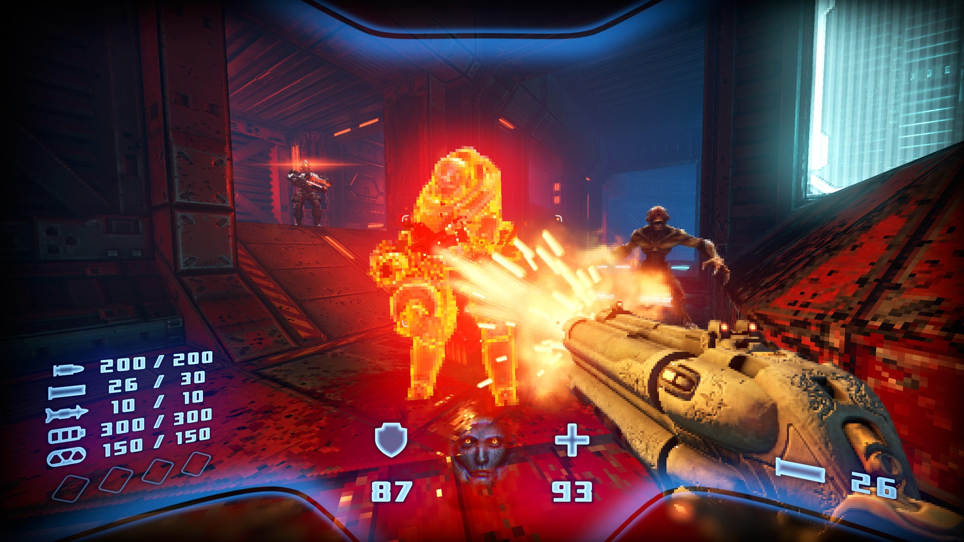 Gameplay screenshot of Prodeus, highlighting its retro-style first-person shooter action