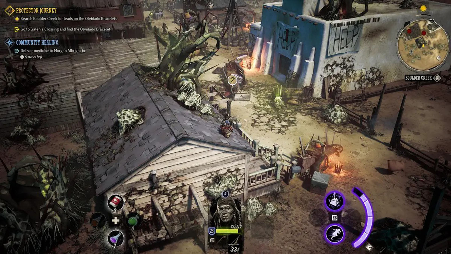 Gameplay scene from Weird West, highlighting its distinctive blend of storytelling and combat