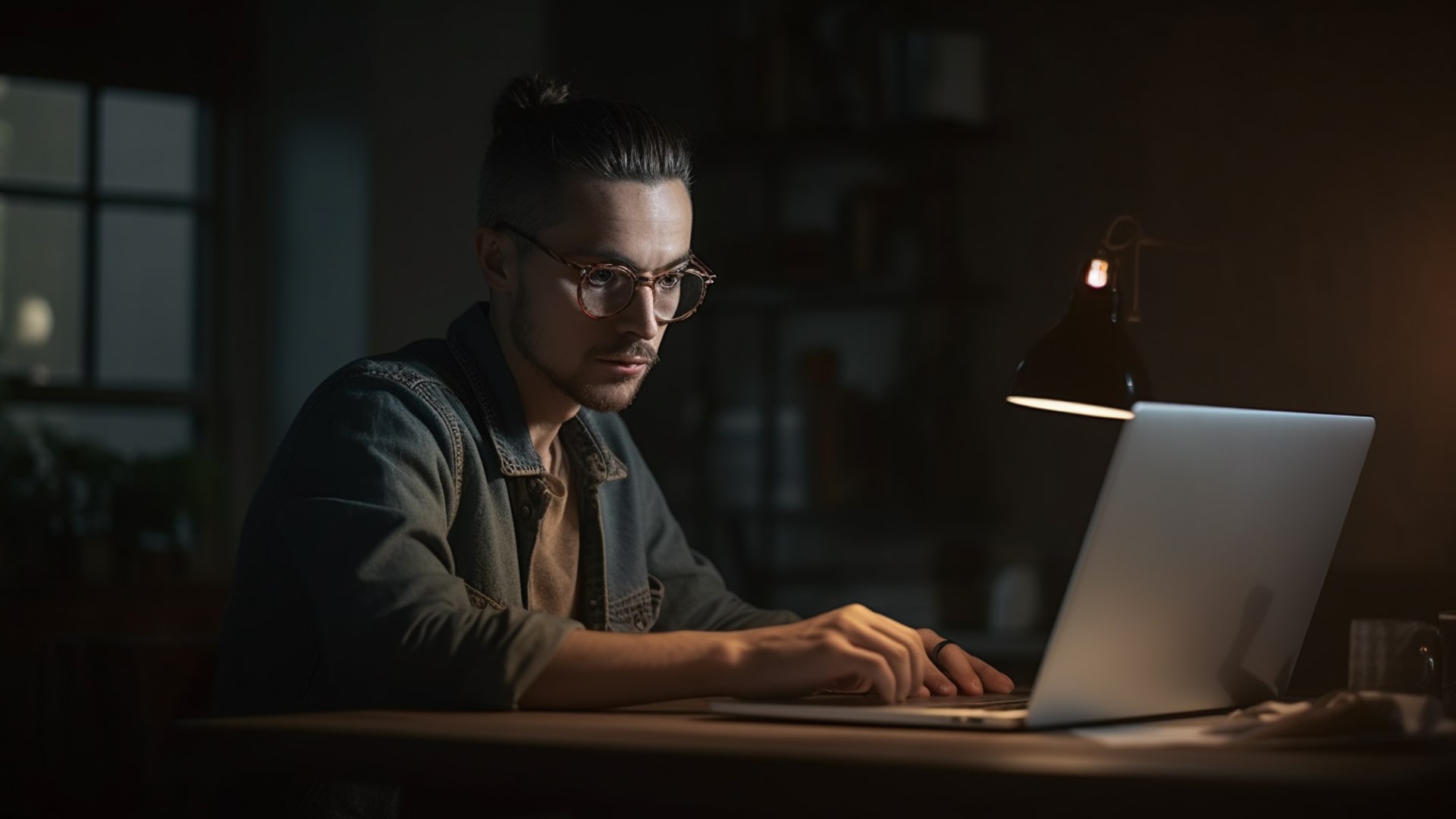 Individual engrossed in reading a game review on their computer.