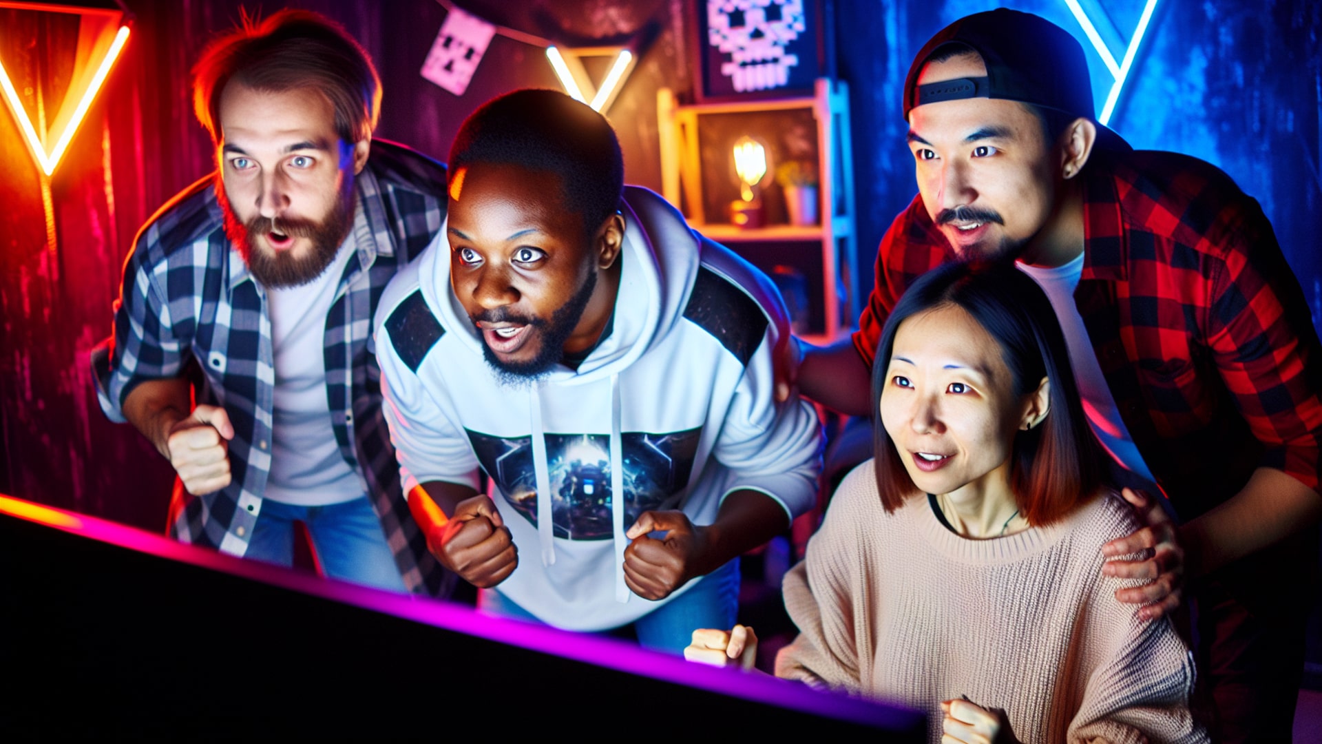 A diverse group of gamers enjoying a gaming event, illustrating the community aspect of gaming