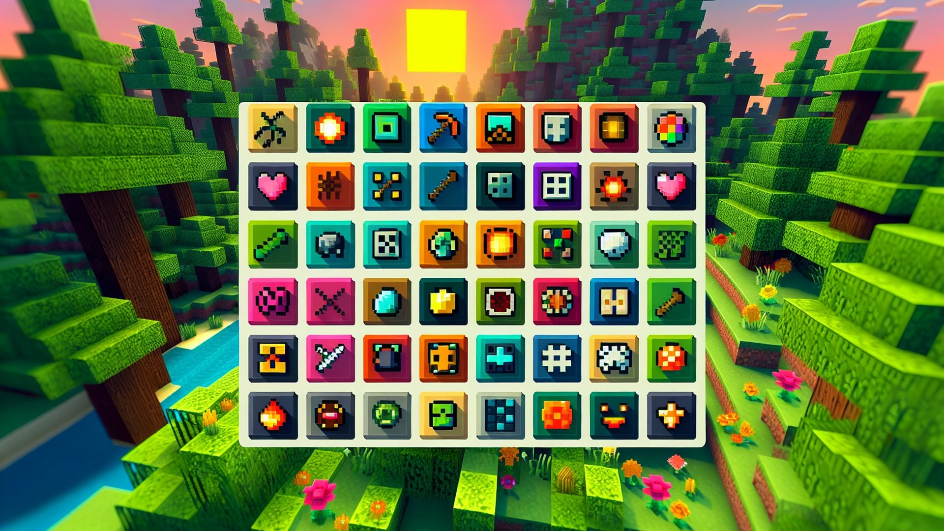 Colorful resource packs icons for Minecraft