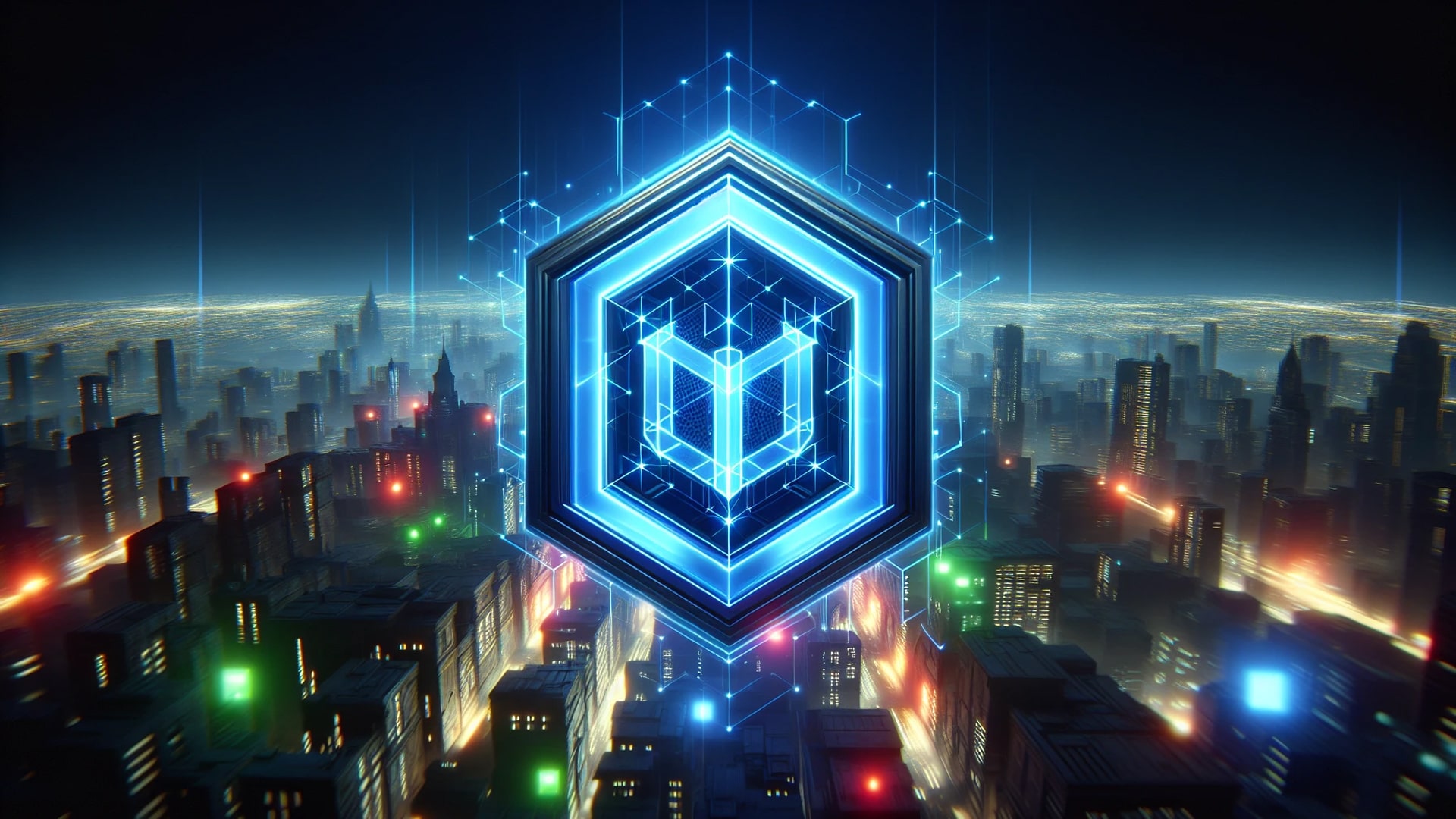 Polygon logo on a futuristic background