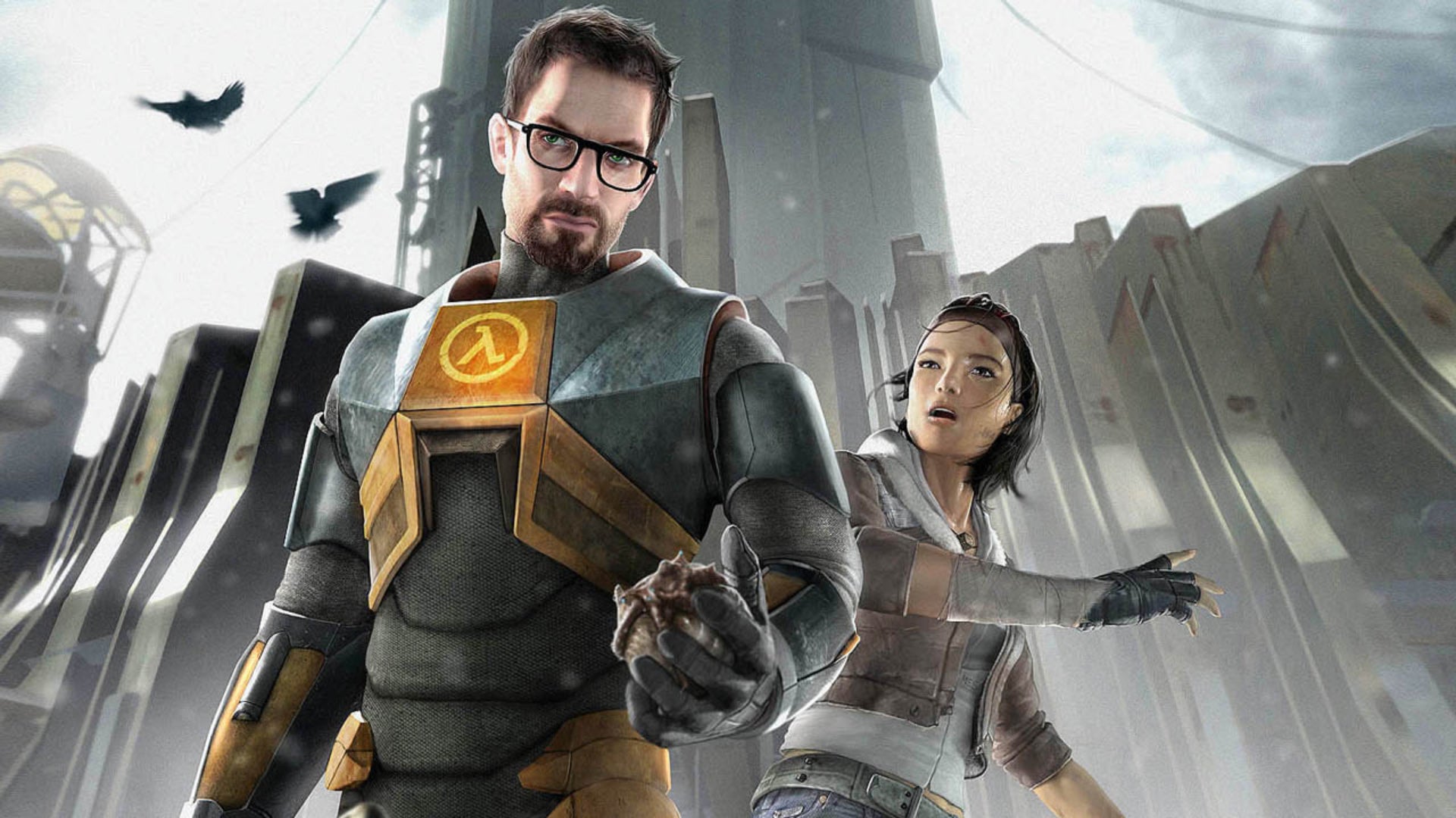 Gordon Freeman in the dystopian world of Half-Life 2