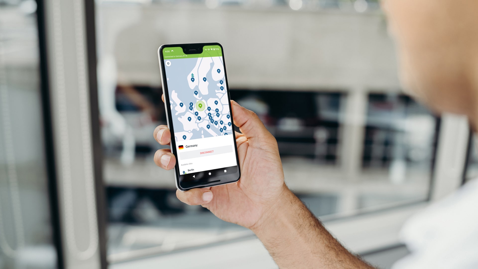 Choosing a Server in NordVPN Android Application Selecting a VPN server on NordVPN Android app