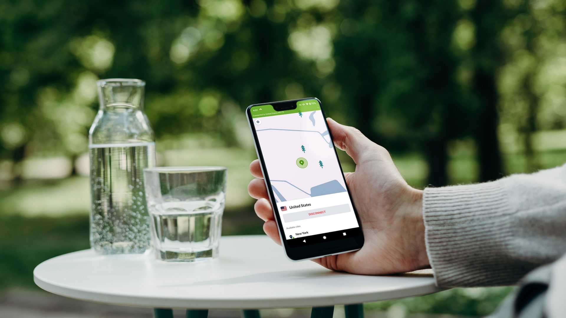 NordVPN for Android - Map Interface NordVPN app interface showing a map view on Android