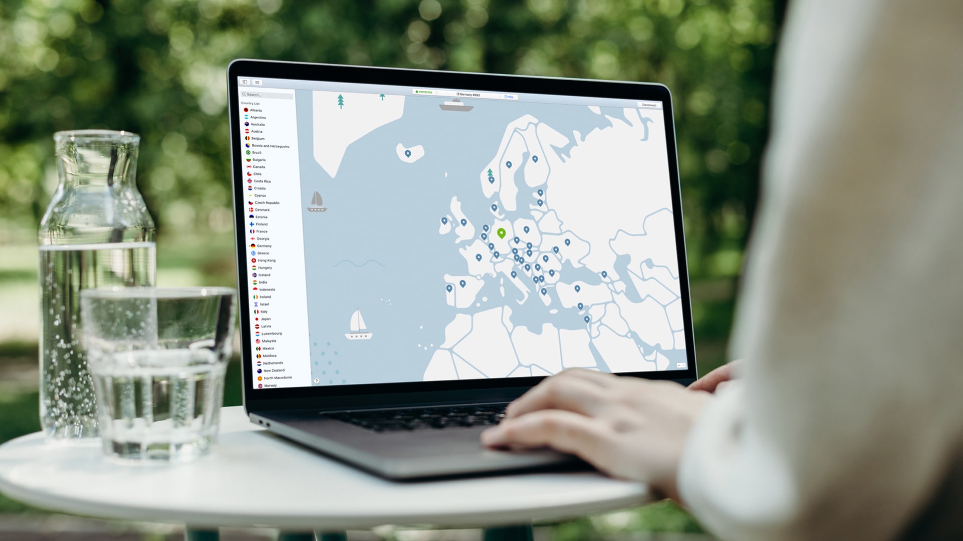 NordVPN Main Interface on macOS Main interface of NordVPN on macOS showing the connect button