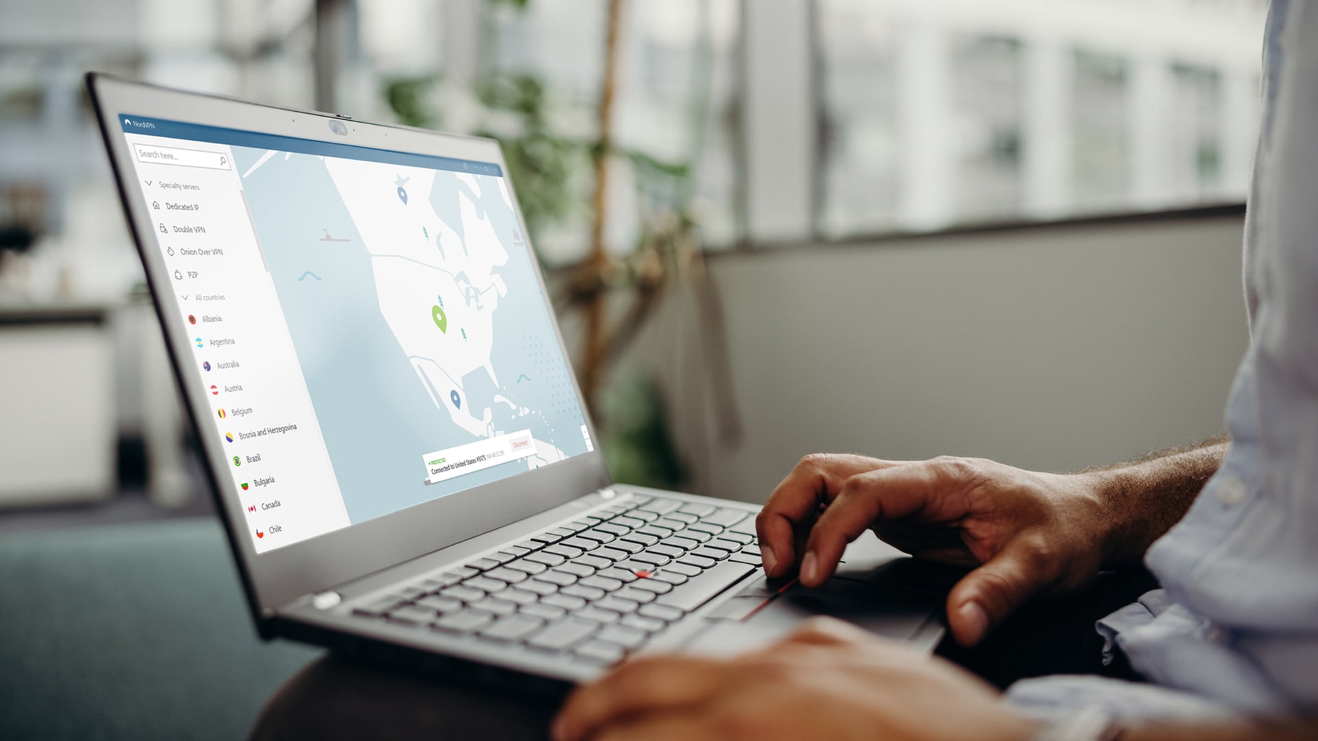 Choosing Specialty Servers with NordVPN on Windows NordVPN specialty servers selection screen on Windows app
