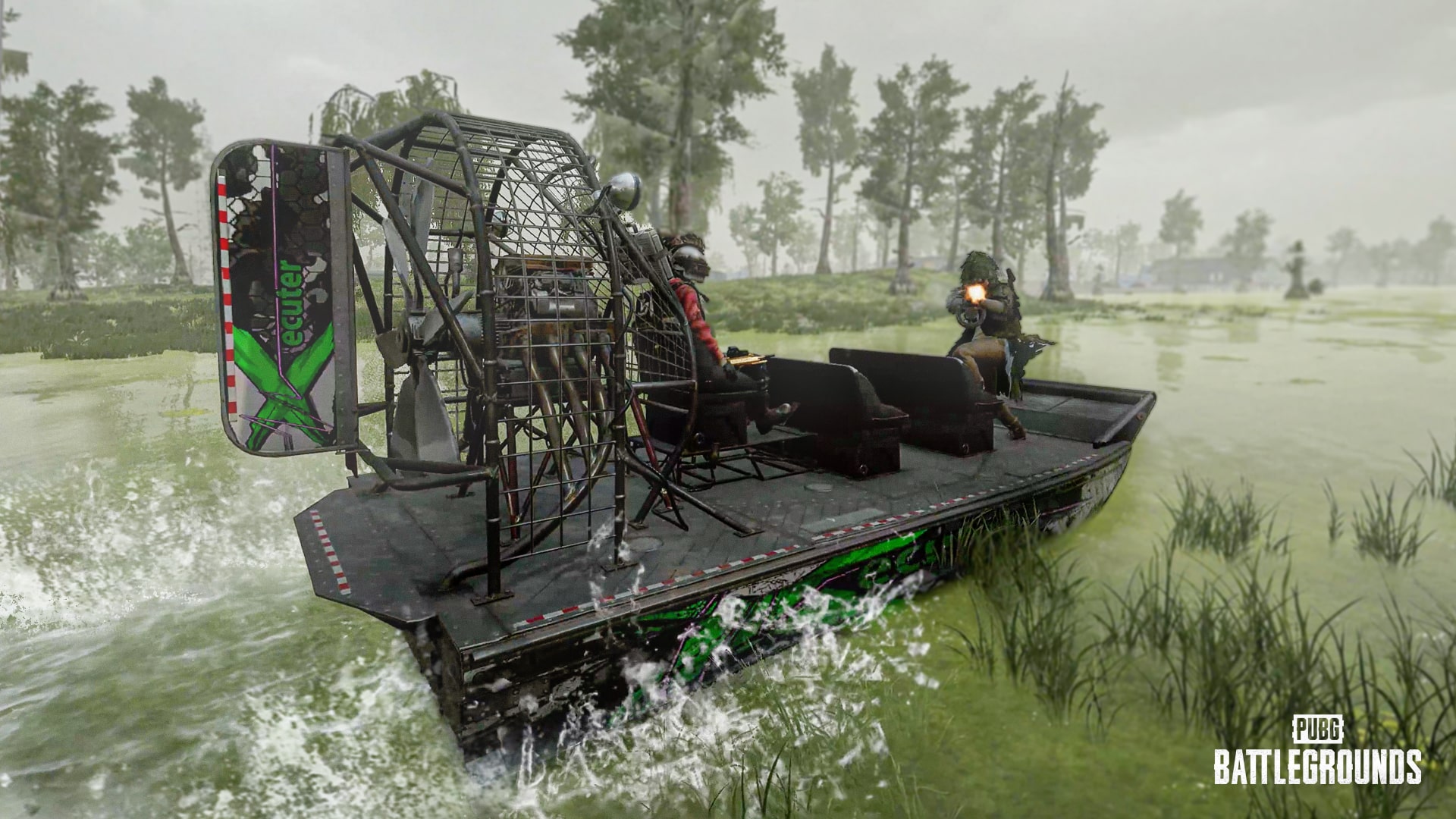 Screenshot of an air boat in PUBG Mobile game PUBG Mobile in-game air boat