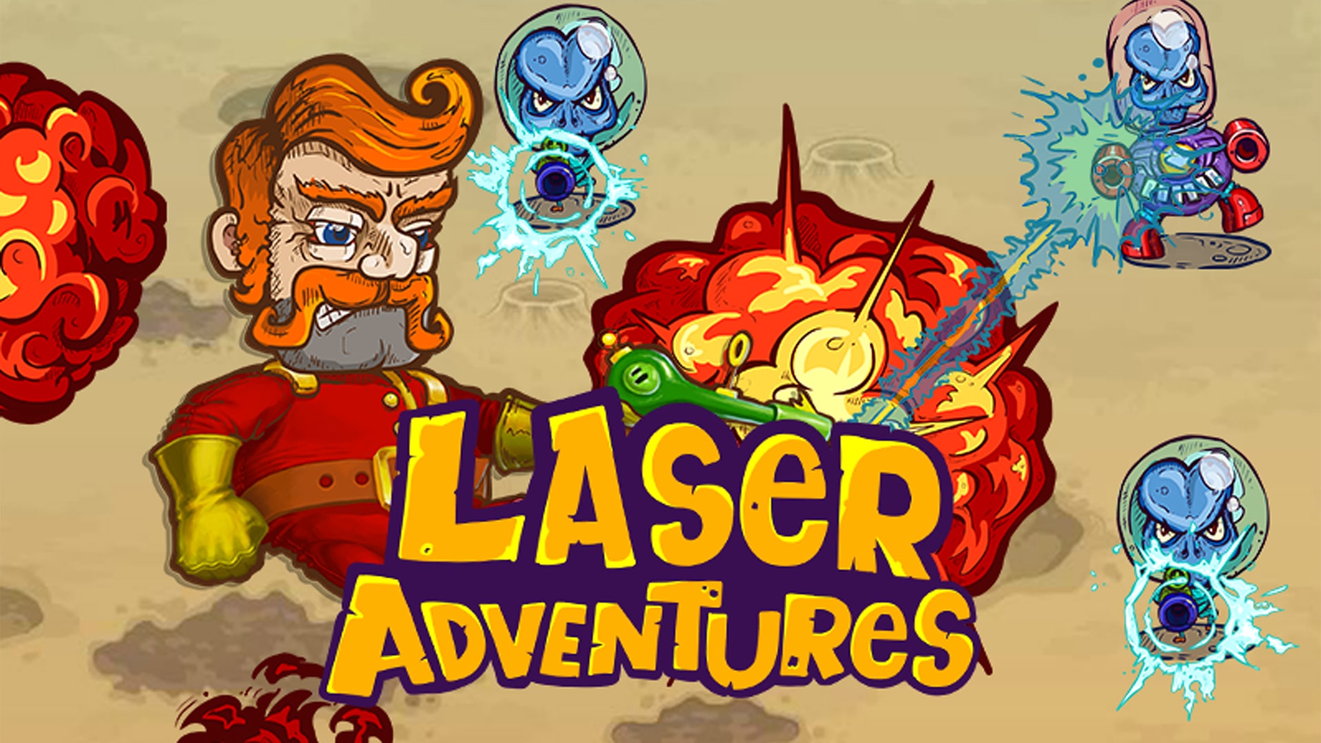 Laser Adventures game showcasing a futuristic laser tag battle scene