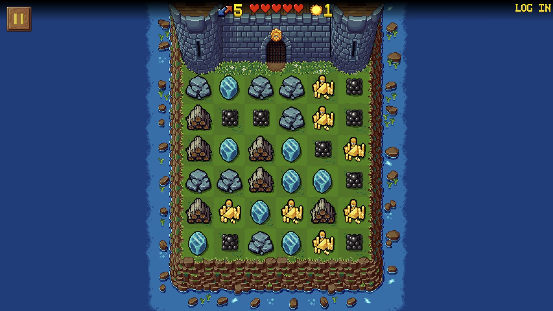 Gameplay screenshot of Tower Swap, showcasing strategic tower matching mechanics