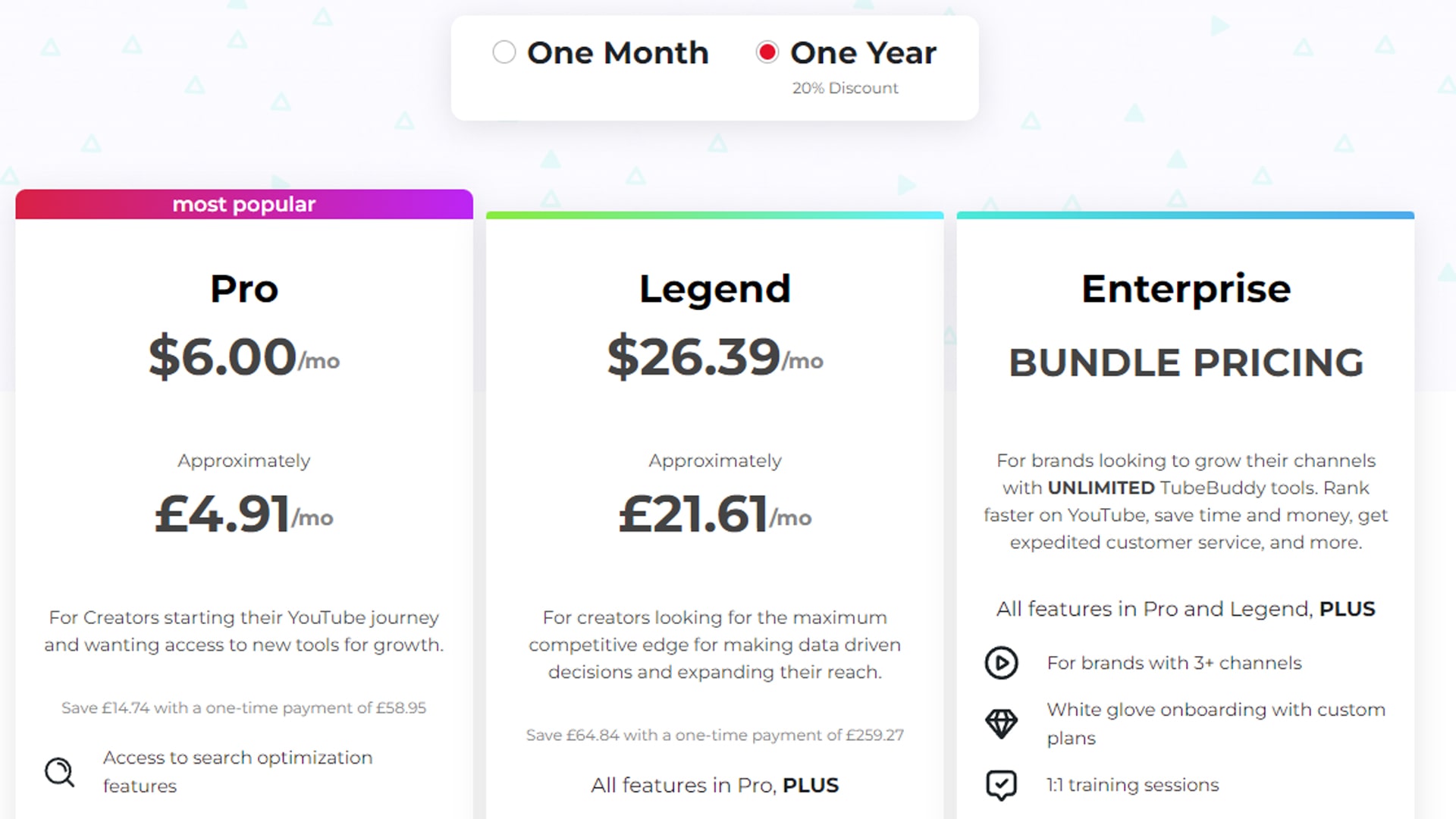 User browsing TubeBuddy's pricing plans on a laptop to determine the best fit