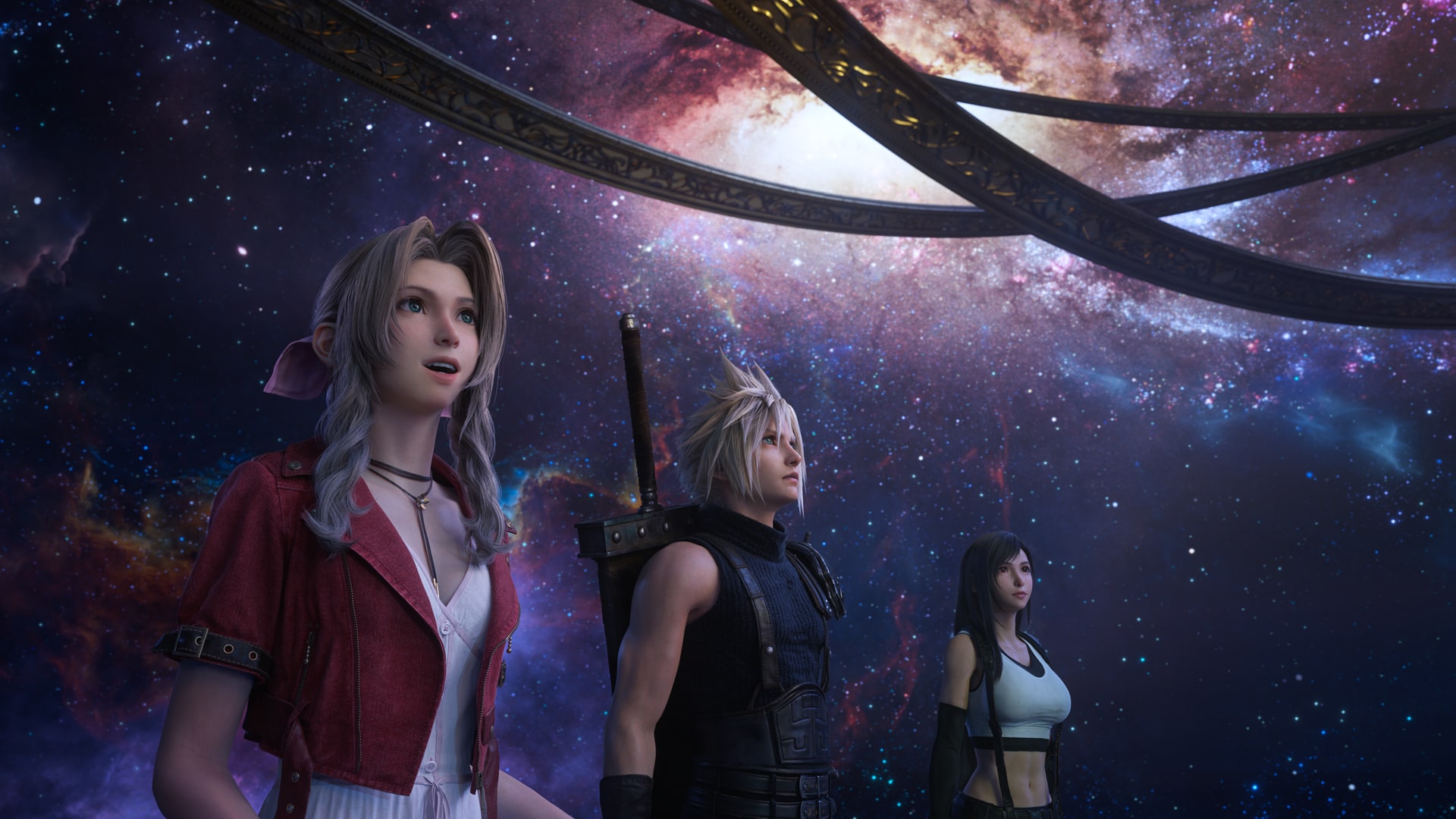 Aerith, Cloud, and Tifa from Final Fantasy VII Rebirth