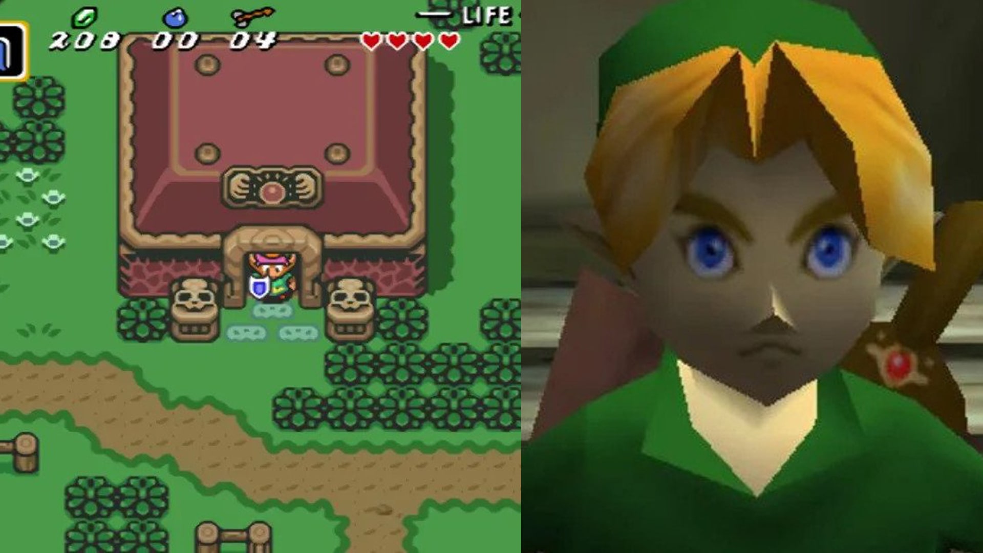 Comparative View of 2D and 3D Zelda Games Highlighting Ocarina of Time